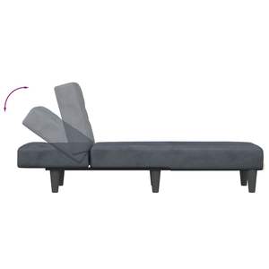 Chaise Longue de Terciopelo Gris Oscuro, Talla Única, Producto de Madera Contrachapada - Product Image 6