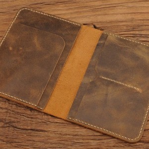 Customized LOGO PU Leather Passport <b>Holder</b> Cover Travel <b>Wallet</b> with Card Case Ticket Slot Passport <b>Holder</b> - Product Image 3