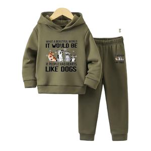 Ensembles de vêtements pour enfants garçons Vêtements d'hiver Logo imprimé personnalisé Ensembles de vêtements pour enfants garçons Survêtement en coton pour garçons à vendre - Product Image 1