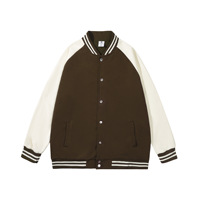Vestes de baseball personnalisées en gros avec logo, doublure matelassée en polyester, extérieur en laine, manches en cuir PU, vestes universitaires, usine OEM