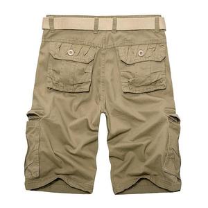 Men's 100% Cotton Eco-Friendly High Quality <b>Cargo</b> Shorts Elastic Waist Solid Color Durable Quick Dry High Street Style - Product Image 5