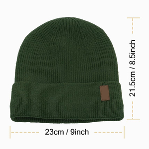 Gorro de Punto Personalizado con Forro de Satén para Hombre y Mujer, Color Verde Oliva y Caqui, Gorro de Invierno con Forro de Seda, Gorro Cálido con Puño - Product Image 2