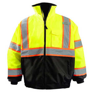 Unisex High Visibility Safety Jacket Hooded Fleece Lined Windproof Quick Dry Reflective <b>Thick</b> <b>Winter</b> <b>Coat</b> - Product Image 1