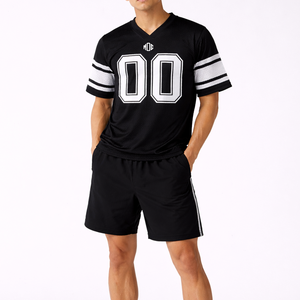Jersey de Fútbol Americano Negro Oversize para Hombre, Transpirable, de Malla, Uniforme de Equipo Personalizado, Ropa Urbana, Venta al por Mayor, OEM, Jersey de Fútbol USA, MOQ Bajo - Product Image 5