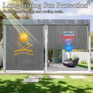 Tenda Parasole Avvolgibile Senza Fili per Esterni con Protezione UV, Design per Patio, Gazebo, Portico, Balcone e Terrazza - Product Image 5