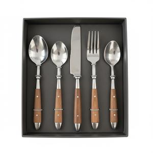 Vente en gros de fourchettes à dessert vintage en acier inoxydable avec manche en bois, ensemble d'ustensiles de cuisine et de table pour la maison et les restaurants - Product Image 5