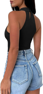 Camisetas de Tirantes Negras para Mujer, Bordadas en Lona, para Fitness y Culturismo, Personalizables, Ecológicas, de Secado Rápido, Poliéster/Algodón - Product Image 6