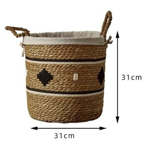 Handmade Natural Seagrass Woven Storage <b>Basket</b> Set Eco Friendly Laundry <b>Hamper</b> with Handles for Home Organization and Decor - Product Image 2