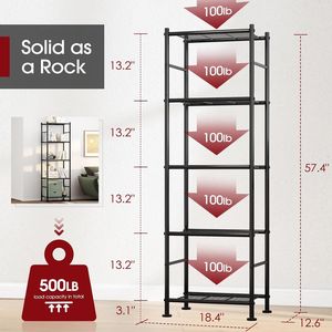 Set di Scaffali Metallici a 2 e 5 Livelli, Organizzatore Salvaspazio per Garage con Piedini Regolabili per un Uso Efficiente dello Spazio - Product Image 3