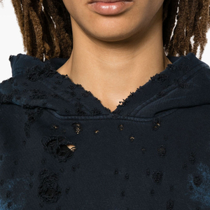 เสื้อฮู้ดดี้สไตล์ฮิปฮอป ผ้าคอตตอนผสม แต่งขอบขาดแบบเท่ๆ ดีไซน์เก๋ไก๋ ทันสมัย - Product Image 6