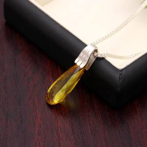 Colgante de Zafiro Amarillo de Ceilán Chapado en Oro, Collar de Plata de Ley 925, Piedra de Nacimiento de Septiembre, Regalo de Compromiso y Aniversario - Product Image 2