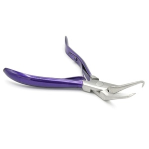 Saaqaans Enterprises - Kit de Pinzas de Acero Inoxidable de Gran Resistencia para Extensiones de Cabello, Mango Curvo, Anillo Micro, Pegamento, Queratina - Product Image 2