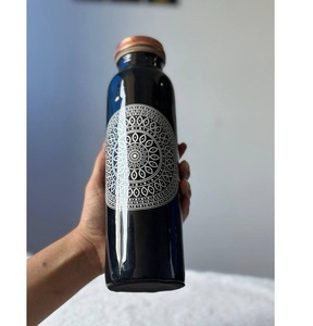 ILAHI's Hammered Copper Eco-Friendly 500ml <b>Water</b> <b>Bottle</b> Lid Classic Design Travel & Outdoor Use Uttar Pradesh Model ICOMCB-13266 - Product Image 2