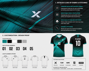 เสื้อวอลเลย์บอล X Sports City แบบซับลิเมชั่น 100% โพลีเอสเตอร์ แขนสั้น คอกลม ระบายอากาศ แห้งเร็ว สำหรับทุกเพศ - Product Image 3