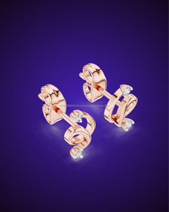 DRB Jewel 10K Moissanite/Cubic Zirconia / CVD Lab grown Pendiente 10K/14K/18K/22K/925 Plata oro blanco y oro rosa - Product Image 2