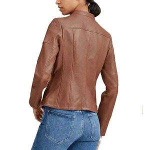 Veste en cuir PU vintage pour femme, coupe-vent zippé, style streetwear décontracté - Product Image 4