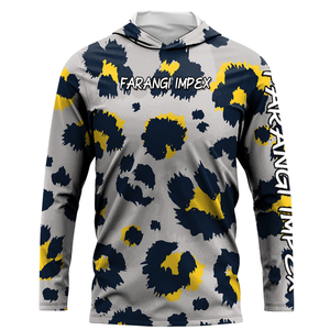 Custom Fishing Sun <b>Hoodie</b> Long Sleeve UPF 50+ Quick Dry Performance Angling Shirt Men's Leopard Print Anti <b>UV</b> Anti-Bacterial OEM - Product Image 5