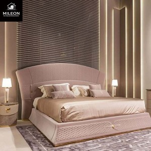 Biệt thự sang trọng giường cỡ King với đầu giường gồm có một phong cách khách sạn hiện đại da mềm lưu trữ Giường làm bằng da PU - Product Image 2