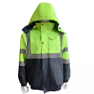 ANSI Class 3 High Visibility Safety Jacket Reflective Waterproof Two Tone Hi Vis <b>Workwear</b> Windproof Coat for Construction Site - Product Image 1
