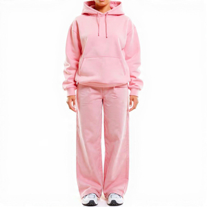 Conjunto de Sudadera Oversize con Efecto Ácido y Pantalones Anchos para Mujer – Chándal de Felpa Suave 100% Algodón de Alta Calidad - Product Image 1