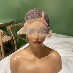 12a Grade Funmi – perruques Afro courtes à coupe Pixie, <span class=keywords><strong>cheveux</strong></span> humains, Rose, <span class=keywords><strong>bouclés</strong></span>, perruques à franges, fournisseurs - Product Image 6