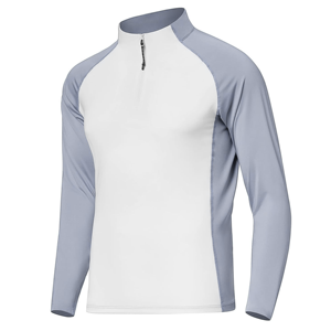 Unisex Long Sleeve High Neck Zipper Sport Shirt Moisture Wicking Breathable Fitted Polyester Top All Seasons Adult - Product Image 5