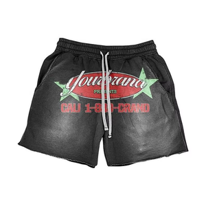 Ensemble débardeur et short pour homme à imprimé crâne, rouge et bleu, style urbain, respirant, en polyester, avec taille à cordon de serrage - Product Image 4