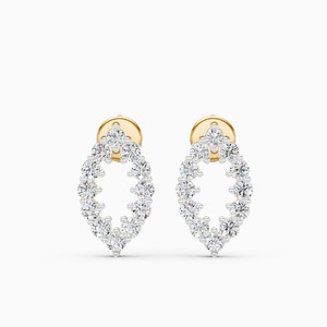 ต่างหูเพชรทรงมาควิสแบบกลีบดอกไม้ น้ำหนัก 0.60 กะรัต ผลิตในห้องปฏิบัติการ ประดับด้วยทองคำ 9K สีเหลือง ขาว และโรสโกลด์ - Product Image 3