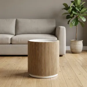 Mesas de Centro Redondas Modernas de Madera con Bandeja Superior y Patas de Metal, Muebles Escandinavos para Sala de Estar - Product Image 2