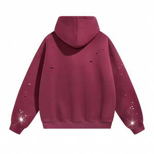 Sweat-shirt à capuche unisexe en strass, style charmant, coupe ample décontractée, tricoté en polyester, idéal pour l'automne - Product Image 2