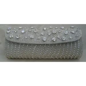 Sac à main artisanal indien de luxe, accessoire de mode décontracté pour le quotidien, avec poignée baguette en perles de verre colorées, durable, art traditionnel - Product Image 1