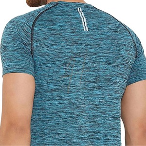 เสื้อยืดออกกำลังกายผู้ชายสีน้ำเงินลายไท-ได ระบายอากาศได้ดี ทรงโอเวอร์ไซส์ ผ้าฝ้าย 100% แขนเสื้อแบบแร็กแลน - Product Image 4