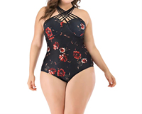 Traje de Baño de Una Pieza para Mujer al por Mayor, Ligero, de Calidad Premium, con Estampado por Sublimación, Logotipo Personalizado en la Parte Delantera, Cuello Halter, Estampado de Leopardo