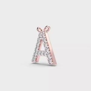 Pendentifs et breloques en forme de lettre _R_ - Pendentif diamant 'R' plaqué or 18 carats et argent - Style classique - Pendentif unisexe - Product Image 3