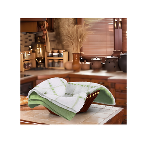 White Blue Plaid Checks Customized 100% Cotton GOTS Golf & <b>Kitchen</b> Dish <b>Towels</b> Waffle Weaved Absorbent Printed Pattern Weddings - Product Image 3