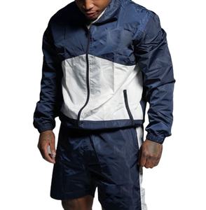 เสื้อแจ็คเก็ตกันลมปักโลโก้แบบละเอียด แขนยาว ติดกระดุม พร้อมกางเกงขาสั้น ชุดยูนิฟอร์มไนลอน ชุดกีฬาสำหรับผู้ชาย - Product Image 1