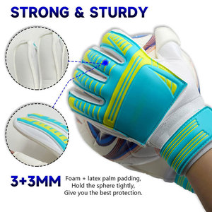 Football Goalkeeper Gloves <b>Full</b> Finger PU Leather Breathable Hook And Loop Closure Unisex Non <b>Slip</b> - Product Image 5