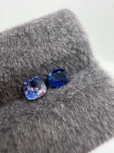 Zafiros Azules Naturales de Ceilán, Sri Lanka, Corte Oval/Cojín, 2 Piezas, 1.31CT, Azul Fuego, Tratados con Calor, para Joyería - Product Image 3