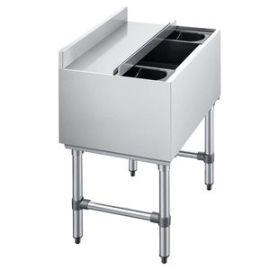 Contenitore per Ghiaccio in Acciaio Inox per Cucina Commerciale, Capacità Massima 65,1 Qt, Coperchio Scorrevole, 24 X 19 X 33 Pollici, Portabottiglie - Product Image 1