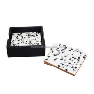 Dessous de verre en résine et bois de forme carrée design Home & Hotel Tea Juice Drink Servir Mat & Pads Vaisselle Accessoires de service - Product Image 1