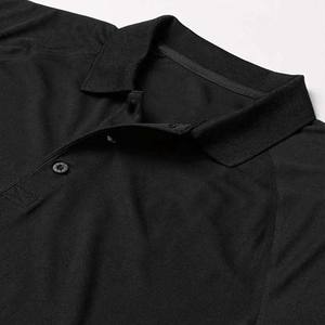 Camiseta Polo de Algodón para Hombre Talla Grande con Diseño de Logotipo Personalizado, Color Negro - Product Image 3