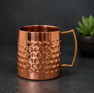 Taza de cobre con asa trenzada de diseño personalizado, estilo vintage, ecológica. - Product Image 5
