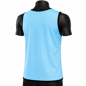 Maillot d'entraînement de football bleu clair personnalisé en maille, sans manches, respirant, séchage rapide, OEM ODM, vente en gros - Product Image 2