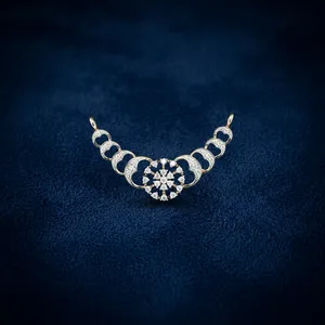 Mangalsutra en or rose 18 carats avec diamant de laboratoire 0,35 ct, taille ronde, clarté EF VVS-VS, bijoux de luxe de créateur - Product Image 3