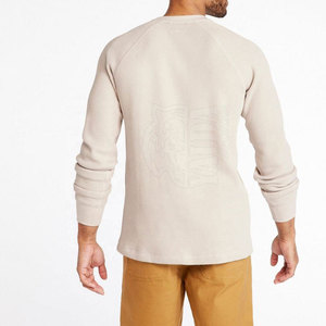 Custom Logo 100% Cotton Long Sleeve Men's <b>Waffle</b> Knit <b>Shirt</b>-Eco-Friendly Quick Dry Breathable & Durable Casual Wear - Product Image 2
