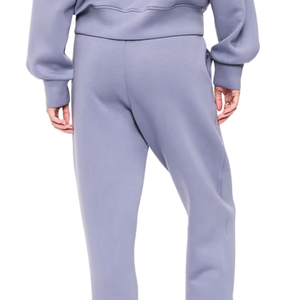 Pantalones Deportivos de Felpa Lavanda para Mujer, Cintura Elástica, Dobladillo con Puños, Corte Holgado, Suaves y Casuales para Invierno - Product Image 4
