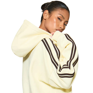 Women Winter Contrast Panel <b>Zip</b> Hoodie Tracksuit Set Relaxed Jacket Wide Leg <b>Trousers</b> <b>Side</b> Stripe Casual Eco-Friendly Two Piece - Product Image 4
