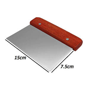 Cake <b>Scraper</b> Stainless Steel Blade Wood Handle Cake Smoother Icing <b>Scraper</b> Baking Decorating Tool Durable Reusable - Product Image 2