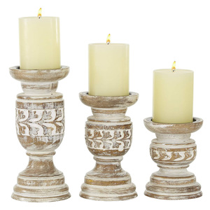 Elegante portavelas de madera, Juego de 3 candelabros de madera de mango personalizados para decoración de granja al por mayor y centros de mesa rústicos - Product Image 6