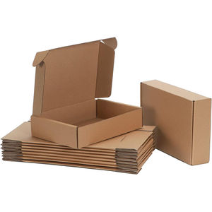 Boîtes d'expédition pliantes en carton ondulé brun avec finition brillante/mate, doublure en éponge, emballage écologique pour petits colis - Product Image 3
